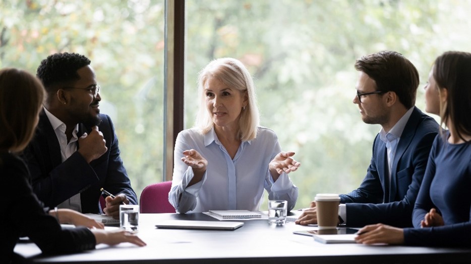 Woman leading a meeting